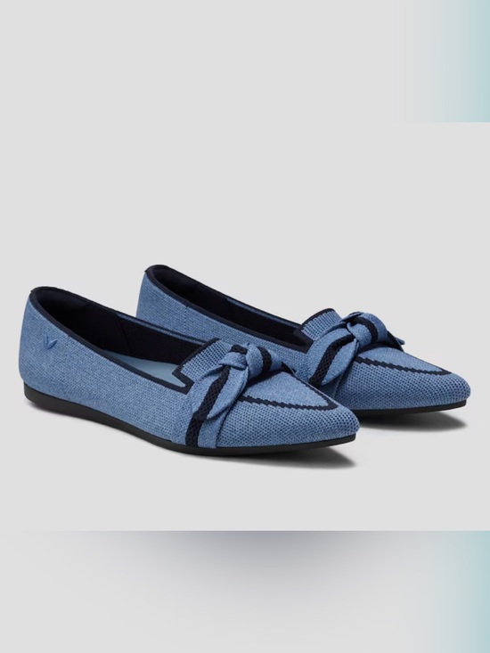 Vivaia Shoes - VIVAIA Pointed Toe Bow Loafers (Michelle 2.0) Denim Navy